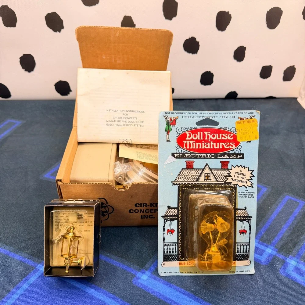 Vtg 1:12 Dollhouse Electrical Wiring Kit Cir-Kit 1000-3 Transformer + 2 Lamps